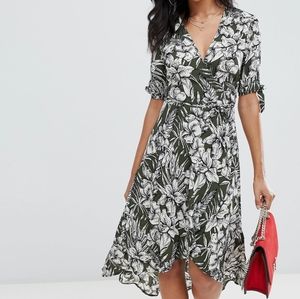AX Paris floral printed wrap midi dress